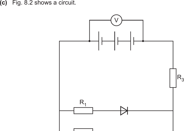 Mark scheme example: Circuit diagram (series and parallel components)